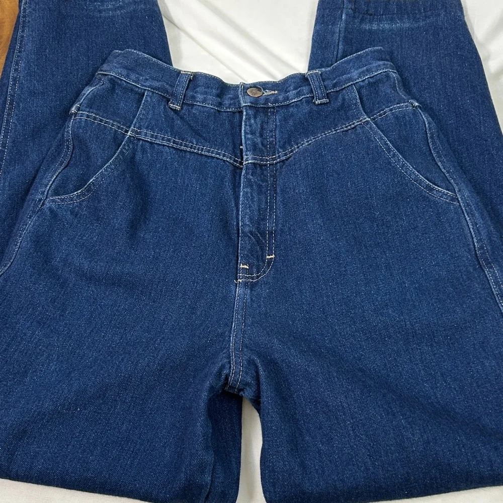 Vintage Bonjour Blue Denim High‎ Waisted Mom Jeans 26 inch waist Size 10 slouchy